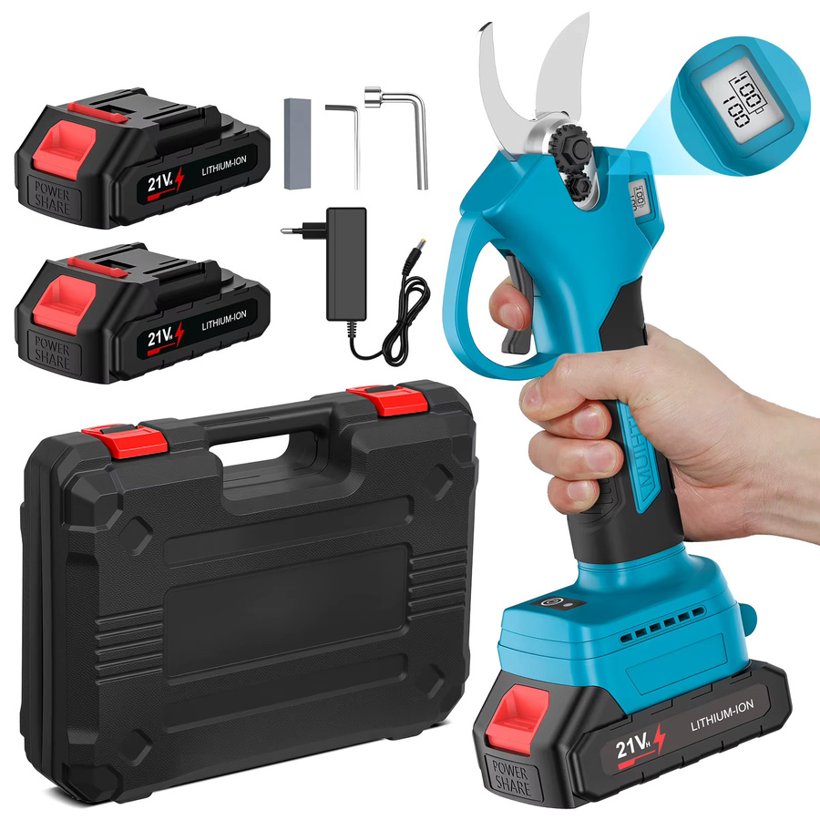 Bromose Akku-Astschere mit bürstenlosem Motor in Blau, elektrisches Astschneidewerkzeug mit 25 mm Schnittbereich und 21-V-Lithium-Akku für die Gartenpflege - Bild 6