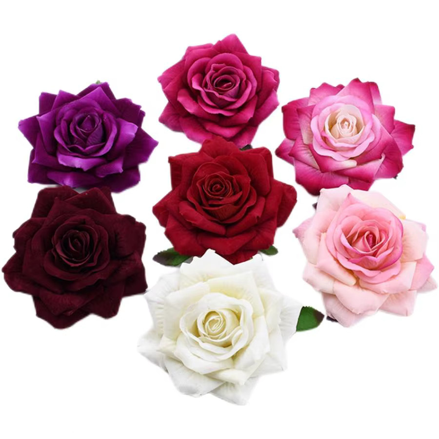 Künstliche Seidenrosen Köpfe für DIY Dekoration, Valentinstag und Hochzeit, 5 oder 10 Stück, Farben: Rot und Mehrfarbig - Bild 5
