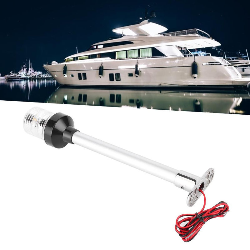 TOMTOP JMS LED Bootssegel-Signalleuchte 360-Grad Rundum Anker-Heckleuchte IP66, Weiß/Transparent, 12 Inch - Bild 2