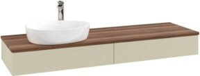 V&B Waschtischunterschrank Antao mit Frontstruktur, Wandhängend, Weiß, Breite: 160 cm, Tiefe: 50 cm - Bild 1