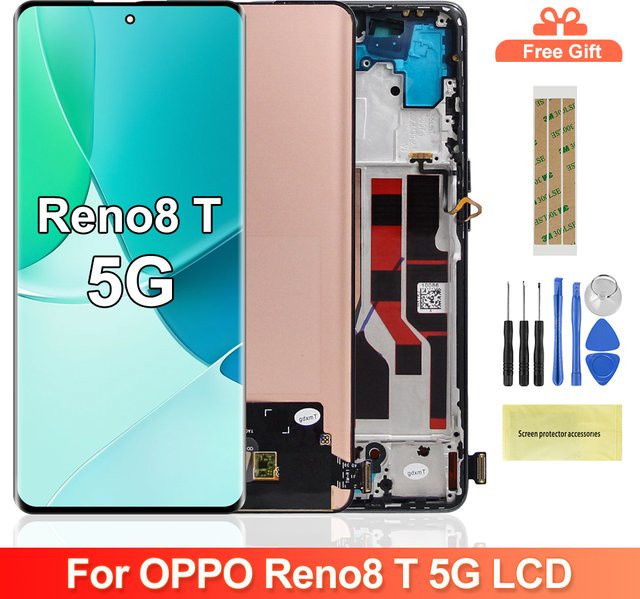 Oppo Reno8 T 5G CPH2505 LCD Display mit Rahmen Super Amoled Touch Panel Ersatz - Bild 1
