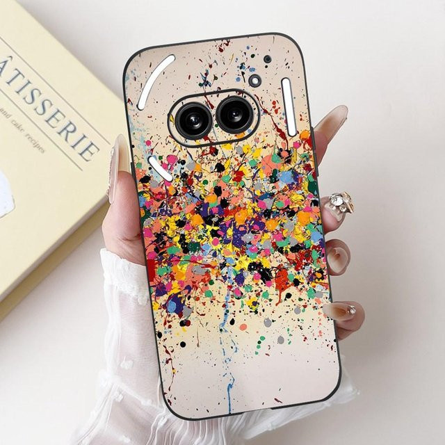 Schützende Silikon Hülle mit niedlichen Cartoons für Nothing Phone 2A, Nothing Phone 2 und Nothing Phone 2A Plus in Schwarz und Multicolour - Bild 1