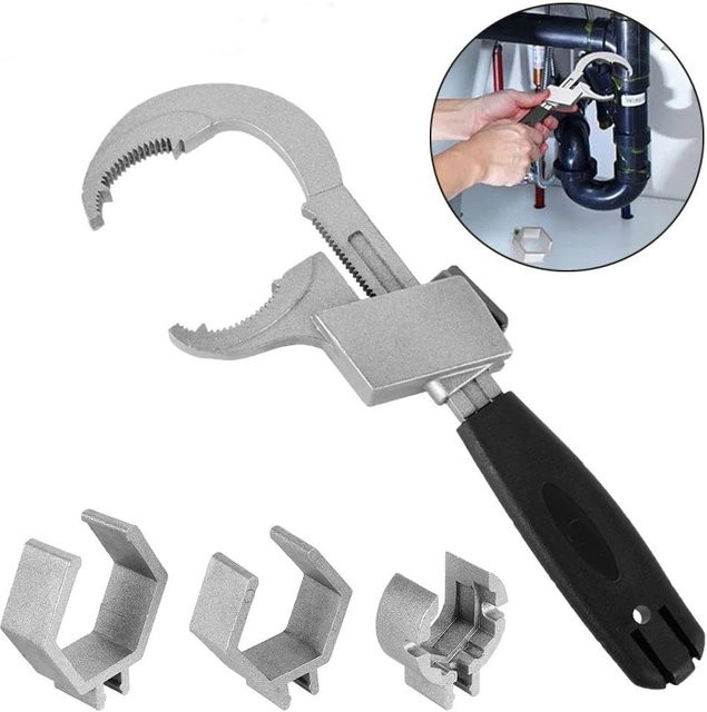 Universal Verstellbarer Doppelseitiger Schraubenschlüssel aus Aluminiumlegierung von Love Home Garden in Grau für Sanitär- und Wasserhahnreparaturen - Bild 1