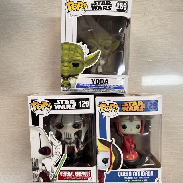 Funko Star Wars Yoda, Königin Amidala, General Grievous, Pops Vinyl Actionfiguren, Set / Bundle, ab 3 Jahre - Bild 1