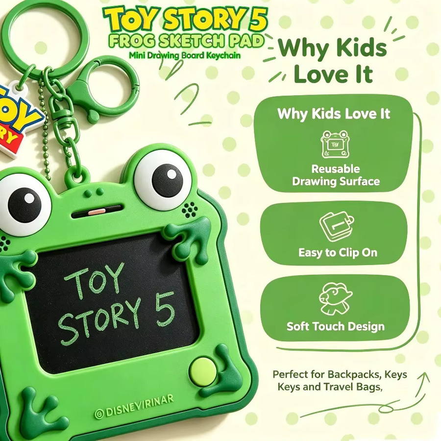 Disney Toy Story 5 Frosch-Lilypad LCD Mini-Zeichenbrett Schlüsselanhänger, löschbares Zeichenspielzeug - Bild 4