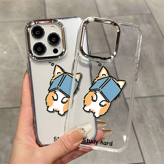 Transparente Handyhülle mit schlafendem Hund für Apple iPhone 11 bis iPhone 17 Pro Max, weiche und stoßfeste Schutzhülle - Bild 1