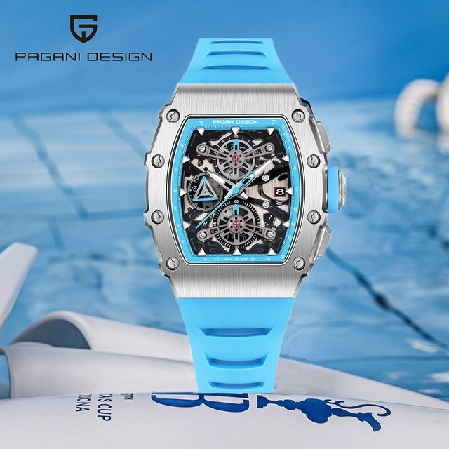 PAGANI DESIGN Armbanduhr, Quarz, Edelstahl, Tonneau, 40 mm, Herren, Schwarz - Bild 1
