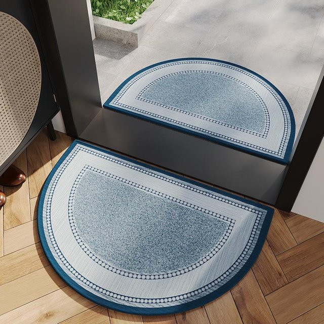 Saugfähige Fußmatte für den Eingangsbereich und das Wohnzimmer, blau, Polyester, B/T: 75 x 45 cm - Bild 1