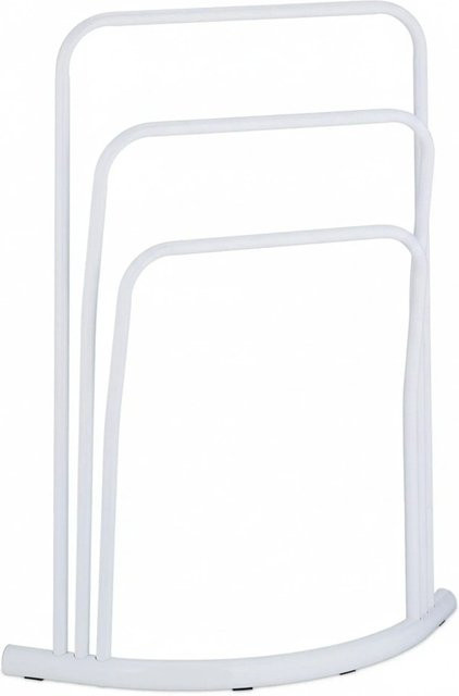 Relaxdays Handtuchhalter aus Stahl in Weiß, freistehend mit 3 Stangen, B/T/H: 86 x 21 x 66 cm - Bild 1