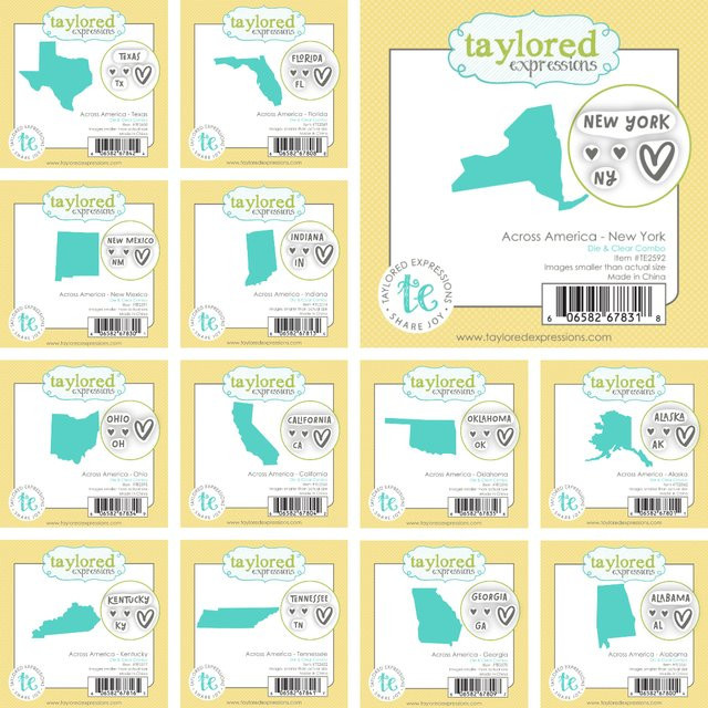 Taylored Close at Heart 50 State Background Metall-Stanzformen für Scrapbooking und DIY Bastelbedarf in Türkis - Bild 1