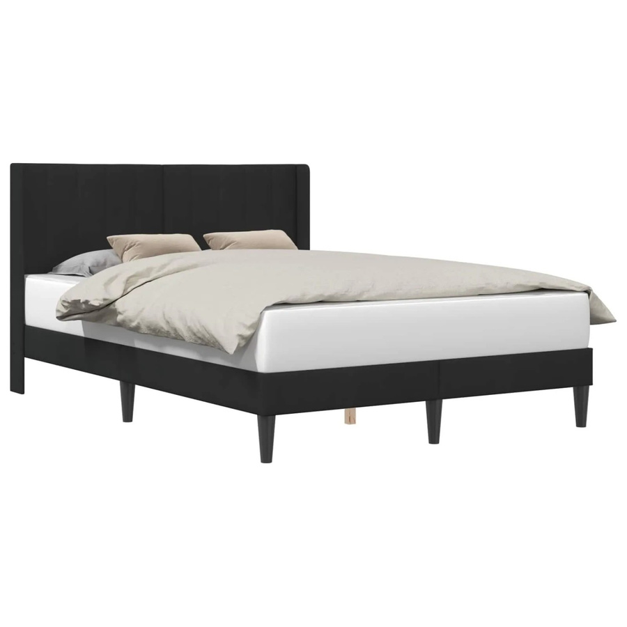 vidaXL Bettrahmen mit Kopfteil aus Samt in Schwarz, B/T/H: 120 x 190 x 280 cm - Bild 2
