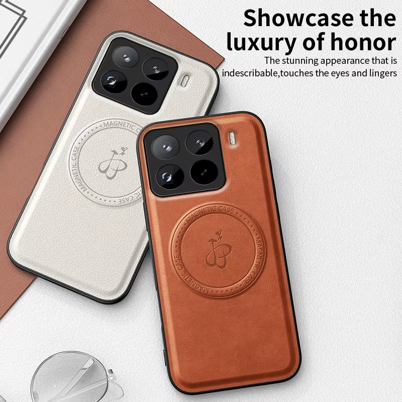 Magnetische Leder-Schutzhülle mit Musiknoten-Muster und integriertem Ständer für Xiaomi 15T Pro und 14T in Braun - Bild 2