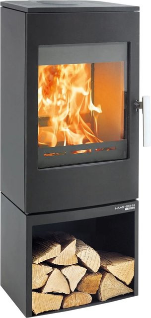 Haas+Sohn Kaminofen in Schwarz aus Stahl mit 6 kW Leistung und Automatik - Bild 1