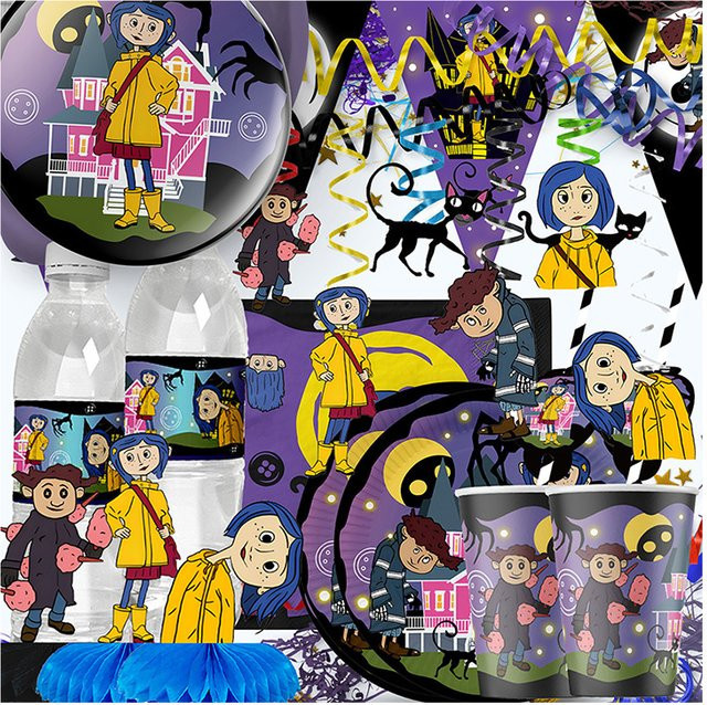 Coraline & The Secret Door Party-Dekorationsset mit Banner und Luftballons, Mehrfarbig - Bild 1