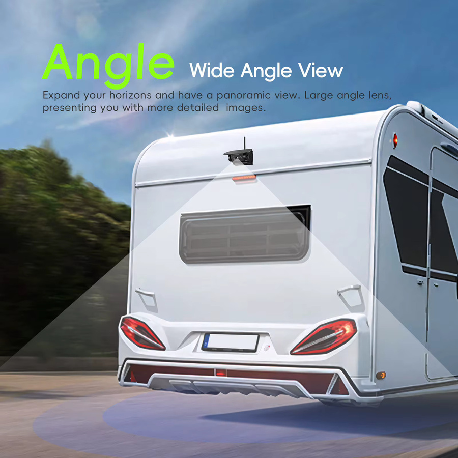 Podofo WiFi Kabellose Solar-Batterie Rückfahrkamera mit 720P Infrarot-Nachtsicht, IP67 Wasserdicht, Weitwinkel-Magnetkamera in Schwarz für Wohnmobil, LKW und Anhänger - Bild 3