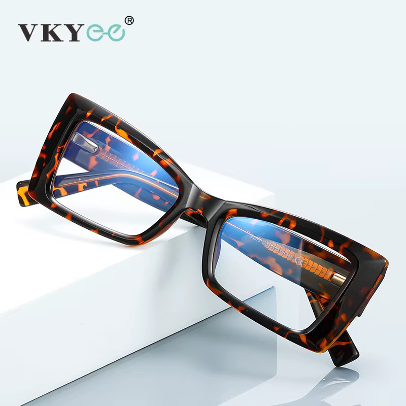 VKYEE Lesebrille, quadratisch, Vollrand, braun, Damen, Blaulichtfilter - Bild 2