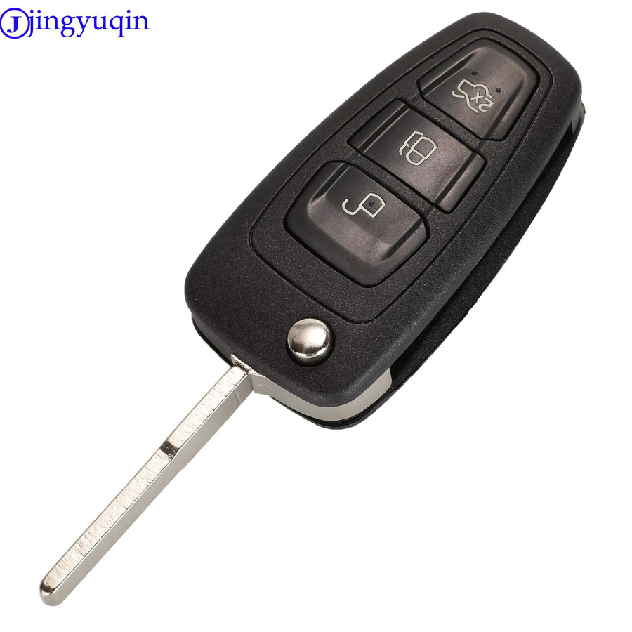 Jingyuqin Remote Autoschlüssel für Ford Focus und Fiesta mit 433 MHz ID60/ID63 Chip, Farbe: Schwarz - Bild 3