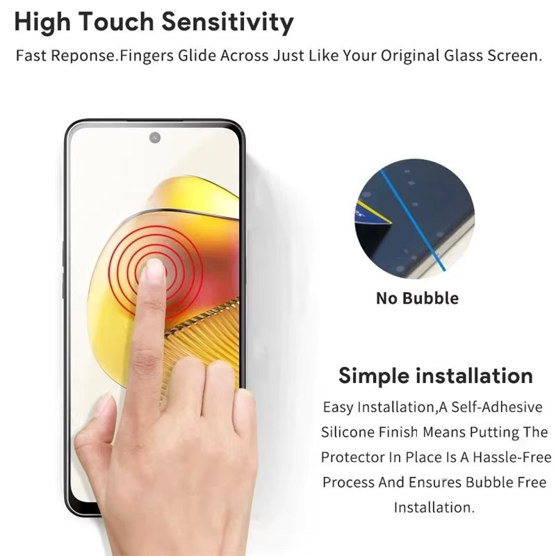5 Stück Displayschutzfolien aus gehärtetem Glas für Motorola Moto G Fast G8 G31 G41 G71 G62 G72 G42 G82 G52 G73 G71S in Transparent - Bild 2