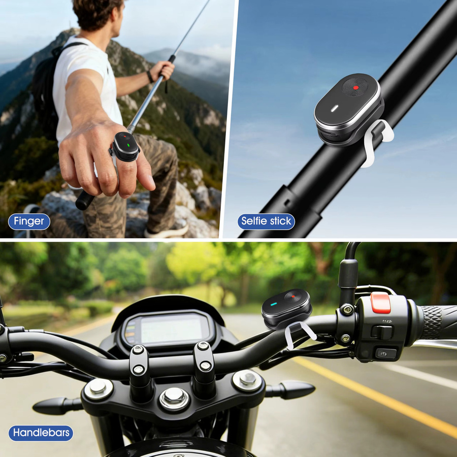 STARTRC TECH Ring-Fernbedienung in Schwarz, kompatibel mit Insta360 GO Ultra/X5/X4/X3, Ace Pro 2 Mini, GoPro Hero 13 12 11 Max 2 und DJI Osmo Action 6 5 4 Nano - Bild 6