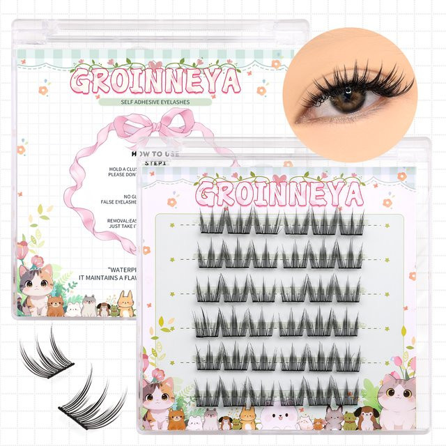 GROINNEYA Manga Cluster Lashes, Einzelwimpern, Natürlich - Bild 1
