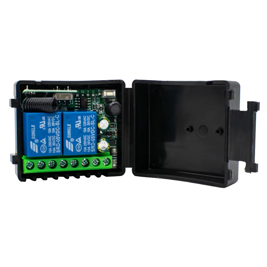 Scimagic-RC 2-Kanal 433MHz RF-Fernbedienung und DC 12V 220V Relaisempfänger in Schwarz für Garagentore, Licht und LED-Steuerung - Bild 5