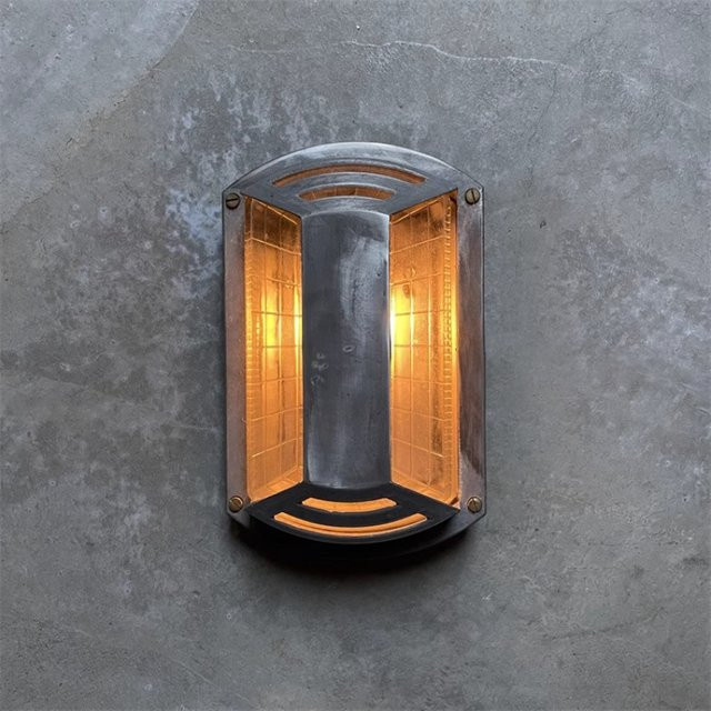 Lava Ball Wandleuchte im Retro Industrie-Stil aus Aluminium in Silber mit transparentem Glas und E27 Fassung für Garten, Balkon und Außenbereich - Bild 1