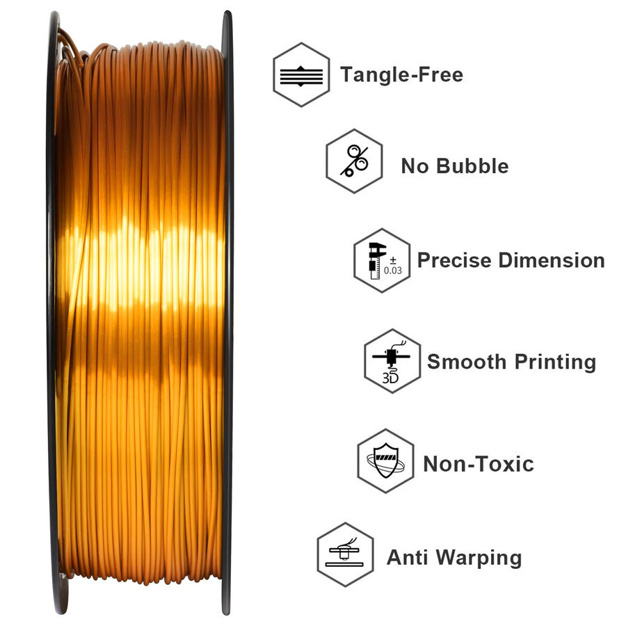 GIANTARM Silk PLA Filament Mehrfarbig, 1,75mm, 1kg, Seidenglänzend für FDM 3D-Drucker - Bild 3