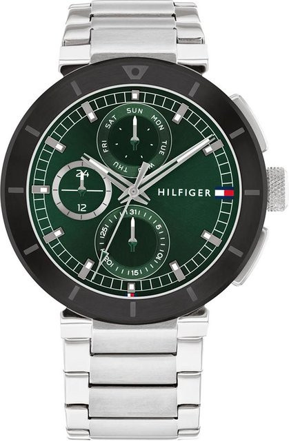 Tommy Hilfiger Herrenuhr, Quarz, Edelstahl, Grün, 44 mm - Bild 1