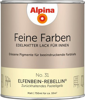 Alpina Feine Farben Buntlack Elfenbein-Rebellin Gelb matt 0,75 l - Bild 1