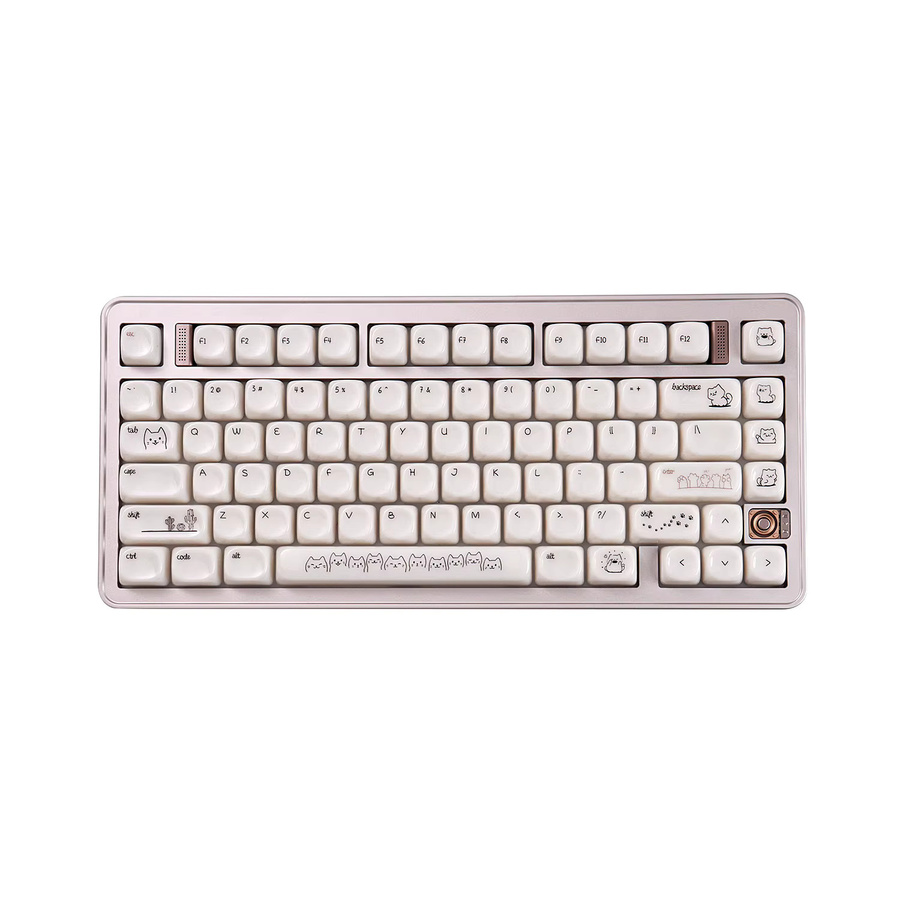 Venit Keys Sand Cat Tastenkappen in Weiß, Double Shot ABS-Keycaps mit MOA-Profil für mechanische MX-Tastaturen - Bild 2