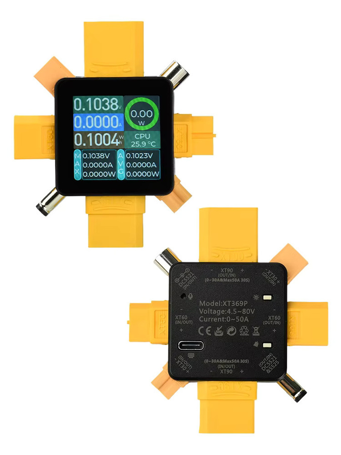 diymore Multifunktionstester DC4.5-80V 30A mit XT60/XT30/XT90 Steckern, Voltmeter, Amperemeter und Leistungsmesser bis 4000W, Farbe: Schwarz - Bild 4