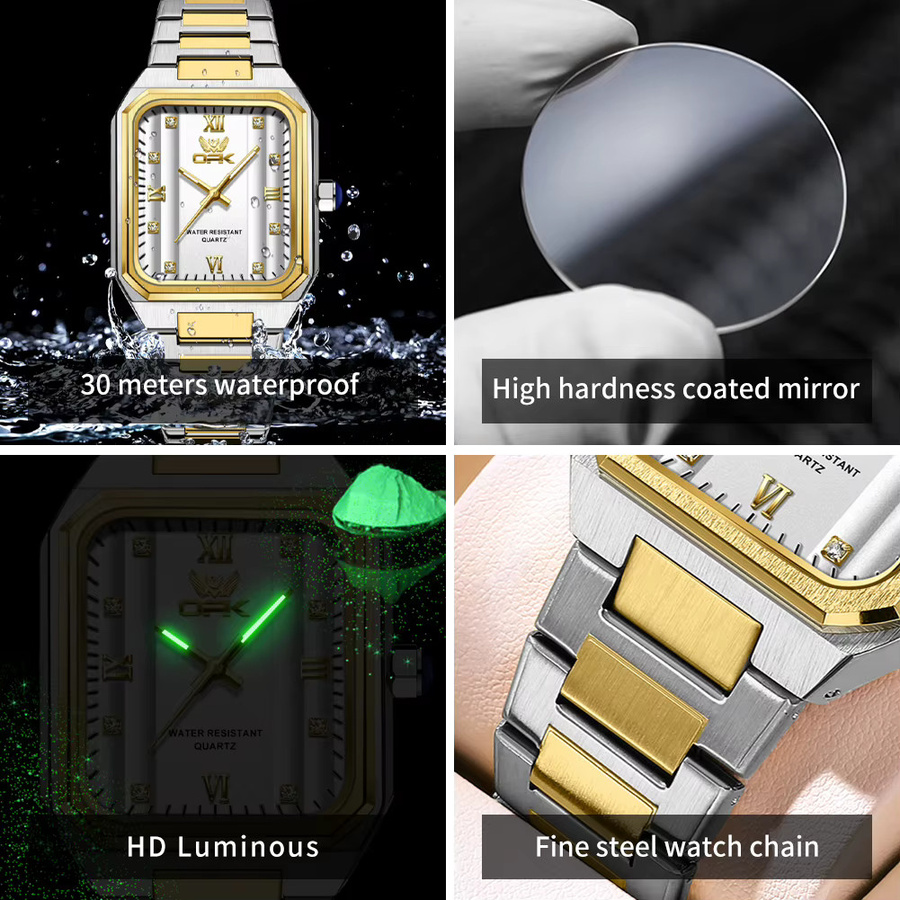 OPK Armbanduhr Quarz, Edelstahl, Bicolor, Gold, Herren - Bild 5