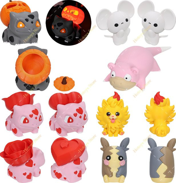 TAKARA TOMY Pokémon Figur, Tandemaus Slowpoke Pombon Gengar Bulbasaur, Kunststoff, Bunt / Mehrfarbig - Bild 1