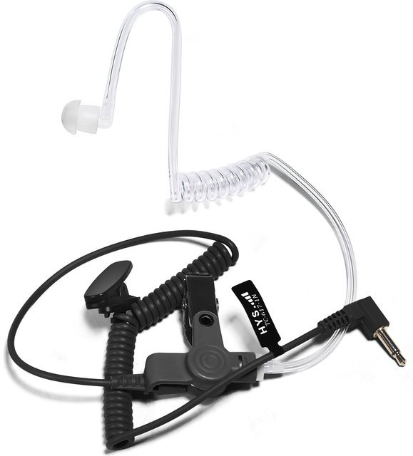 RUNUPTOP In-Ear Überwachungs-Headset mit 3,5 mm Klinkenanschluss und transparentem Akustikspulenrohr in Schwarz/Transparent - Bild 1