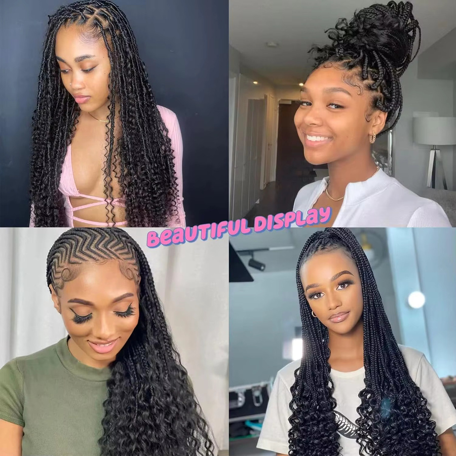 Dula A Hair Boho Braids Echthaar, Tiefes Lockiges Haar, 95g-105g - Bild 6