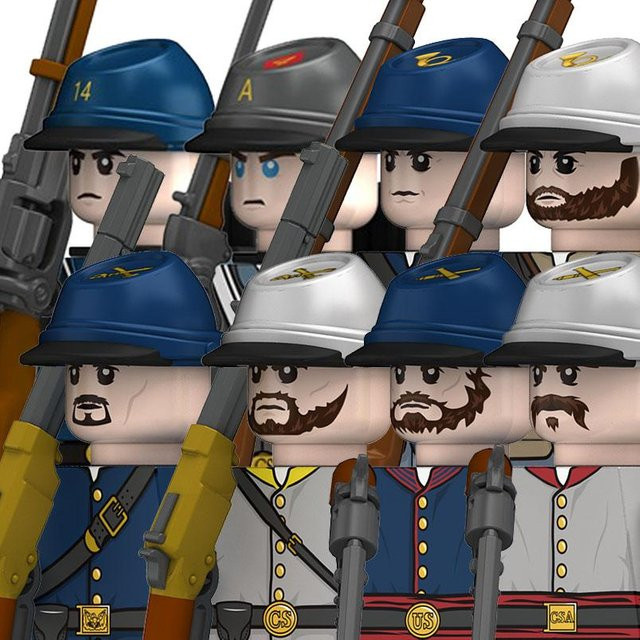 BRICKPANDA Amerikanischer Bürgerkrieg Soldaten Figuren Bausteine, hellgrün, ab 6 Jahren - Bild 1