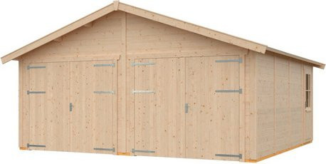 Holzgarage Varberg von Skan Holz in Natur und Beige, Breite: 570 cm, Tiefe: 525 cm - Bild 3