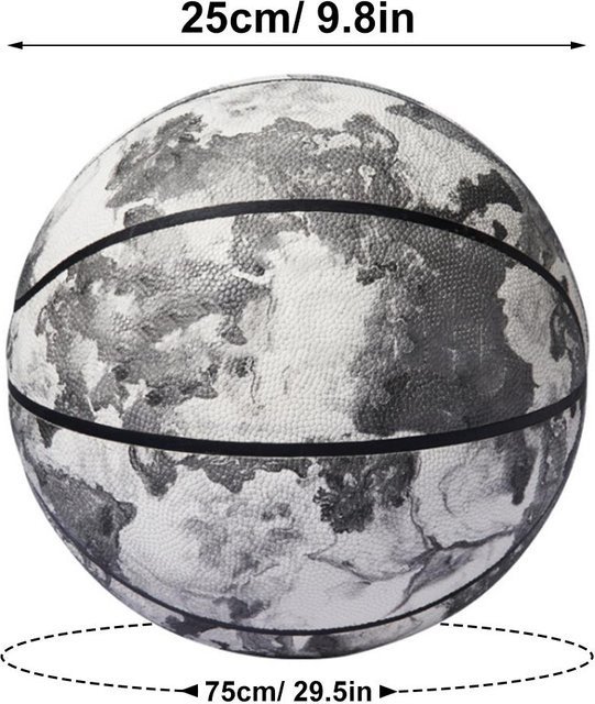 Koogeelife Basketball, Größe 7, Leuchtender Basketball im Dunkeln, Grau - Bild 1