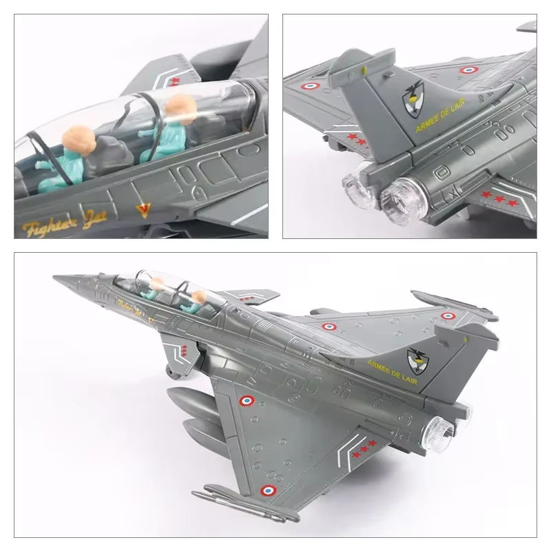 MINI AUTO Rafale Fighter Modellflugzeug aus Metall in Grau als Militärflugzeug Ornament und Geschenk - Bild 3