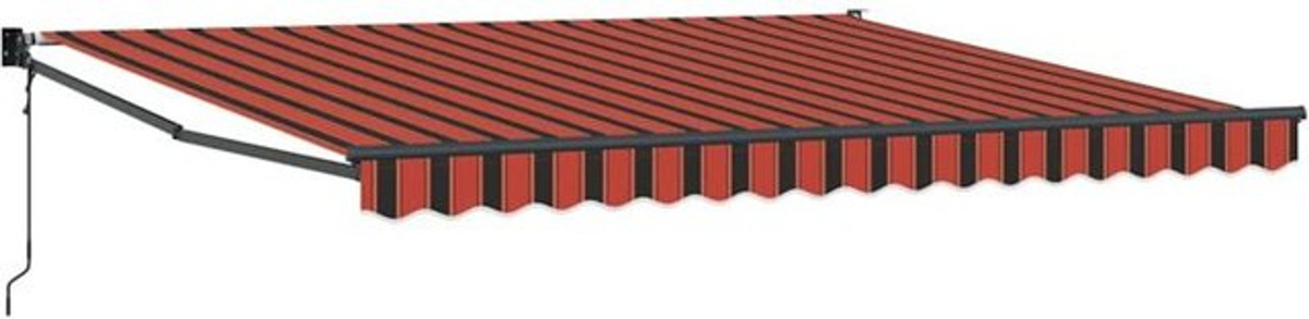 Elektrische Markise von Vidaxl in Orange und Braun mit Kurbel, B/T: 400 x 300 cm - Bild 1