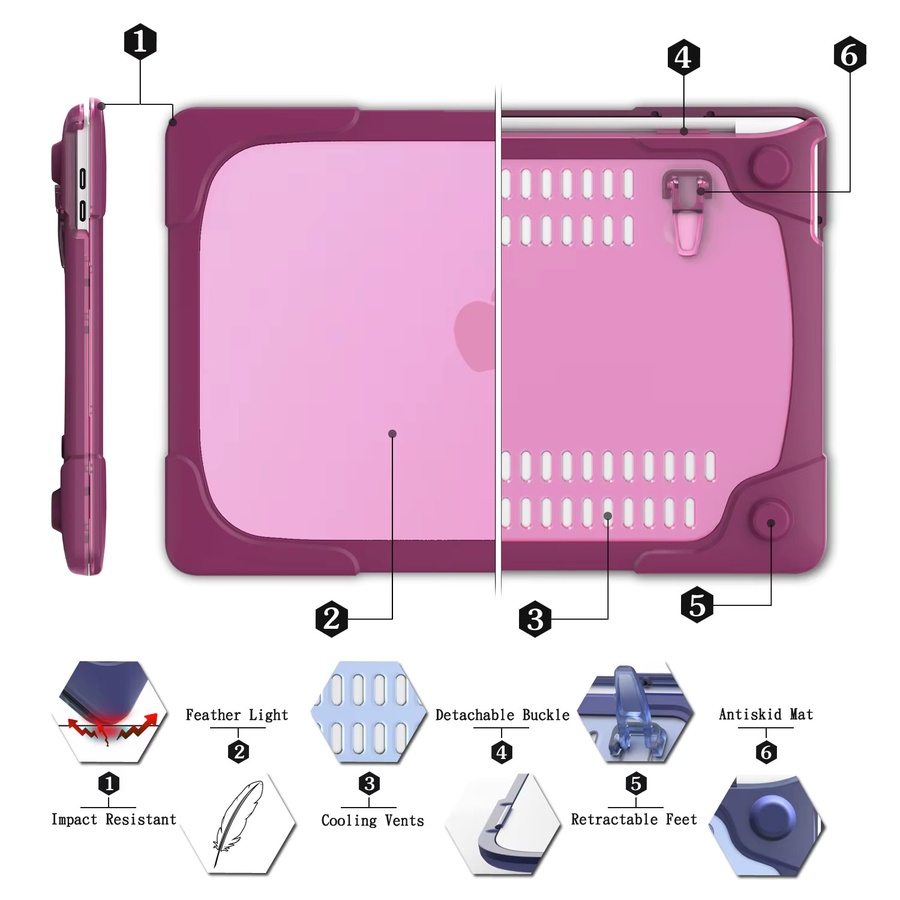 Apple Laptoptaschen-Ständer und Schutzhülle für MacBook Air 13 und 15 Zoll sowie MacBook Pro 13, 14 und 16 Zoll in Blau - Bild 4