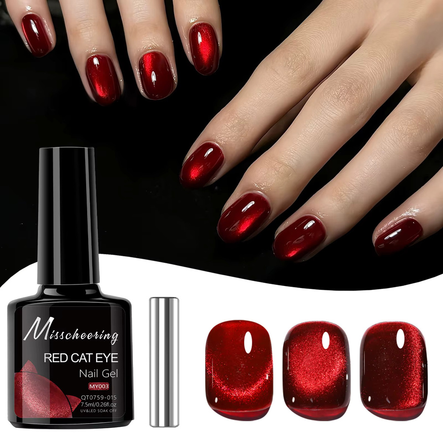 Misscheering Cat-Eye-Gel-Nagellack, rot, 7,5 ml - Bild 2