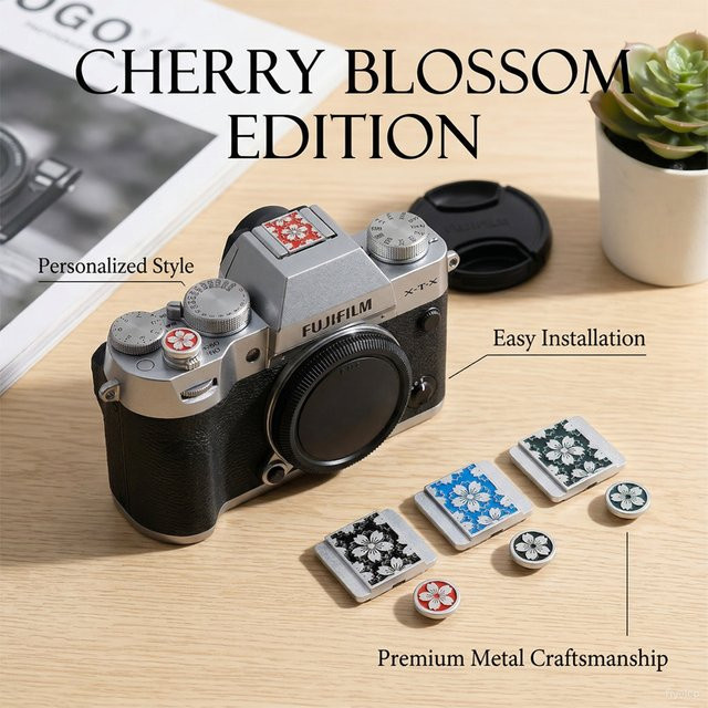 Sakura Kamera Blitzschuhabdeckung und Auslöser-Set in Schwarz für Fujifilm X-T50 X-T30 II X-T5 aus Metall - Bild 1