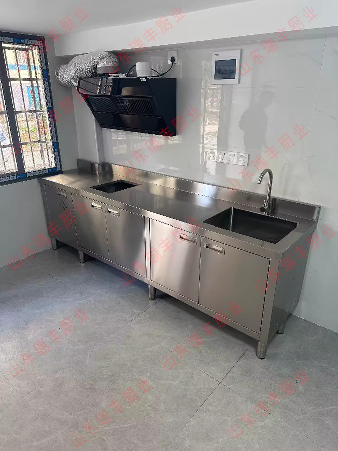 OAKCIA Spülenschrank aus Edelstahl in Silber Matt mit modernem Design für Küche, Esszimmer oder Balkon, B/T/H: 120 x 60 x 80 cm - Bild 4