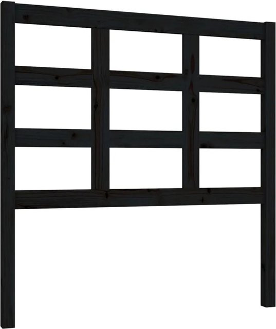 vidaXL Kopfteil aus Massivholz Kiefer in Schwarz mit rustikaler Optik, B/T/H: 95,5 x 4 x 100 cm - Bild 1