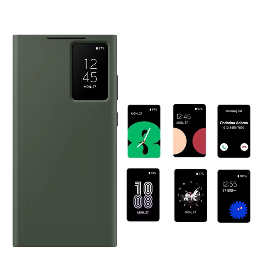 Samsung Galaxy S23 Ultra Smart View Wallet Flip Case mit Kartenfach in Schwarz für SM-S918B - Bild 2