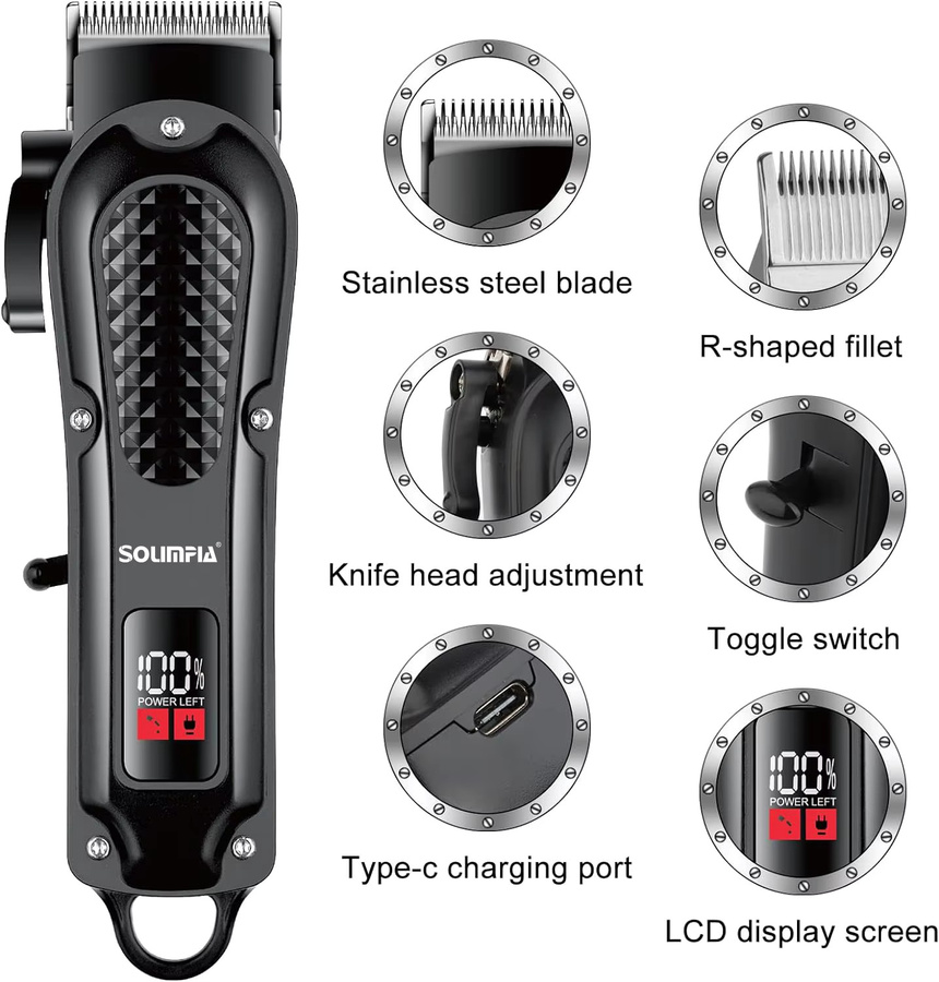 Solimpia Elektrischer Haarschneider, Schwarz, Unisex - Bild 2