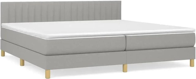 vidaXL Boxspringbett mit Matratze Hybrid-System in Hellgrau, B/T: 200 x 200 cm - Bild 1