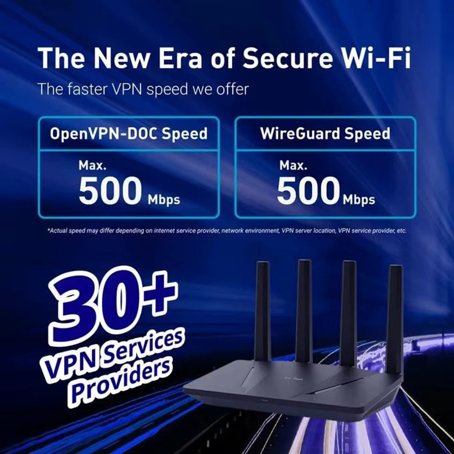 GL.iNet Flint 2 GL-MT6000 Wi-Fi 6 Gaming-Router in Schwarz mit Dual-2.5G-Ports und 8-Stream WLAN bis zu 6 Gbit/s - Bild 6