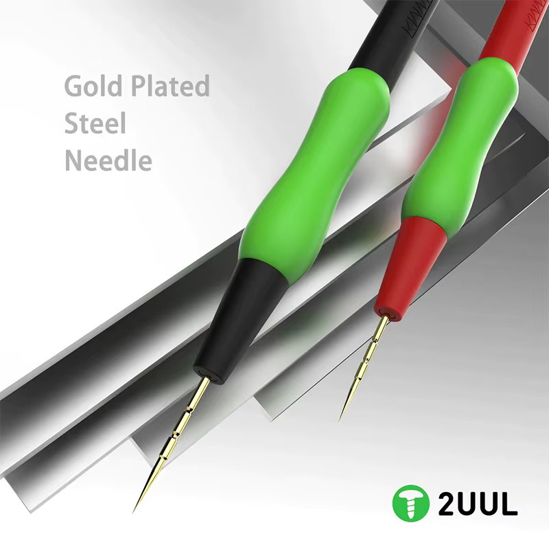 2UUL MT01 Multimeter-Stifte aus vergoldetem Edelstahl mit Staubschutzstecker für Hochspannungs-Messungen in Gold - Bild 3